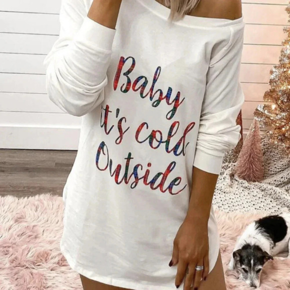 Nightgown "Baby it's cold outside" (Runs like a large) - Picture 1 of 3